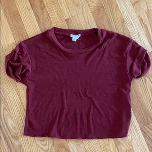 LA Hearts maroon crop top